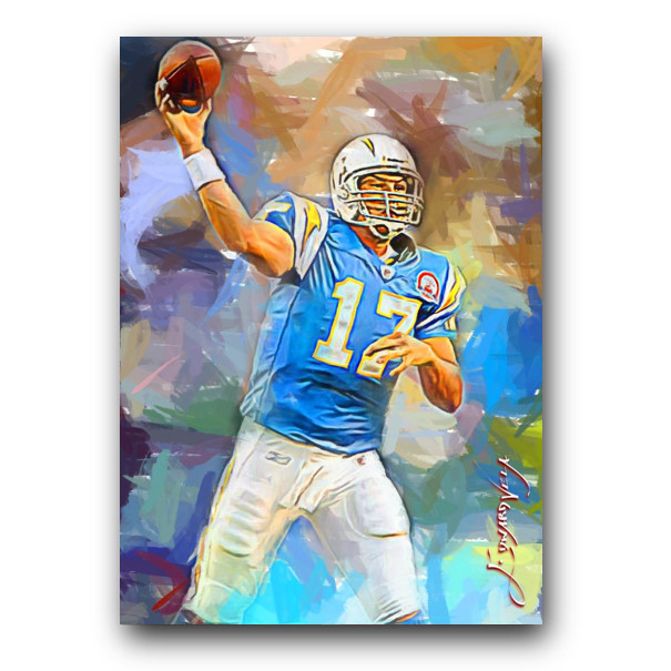Philip Rivers #3 Art Card Limited 27/50 Vela Signed (Los Angeles Chargers)