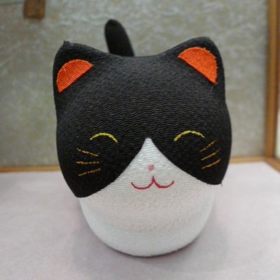 Solar Powered Kyoto Black Cat Neko Bobble Tail Relax Figure Washi Japan jp