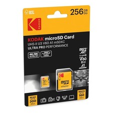 KODAK MICRO SD 256GB UHS-II U3 V60 CARTE MÉMOIRE ULTRA PRO PERFORMANCE