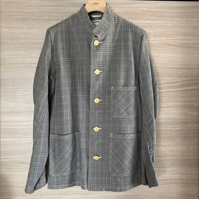 visvim Check Artisan Smock Wool Jacket Gray Blue M Mens #FE ADB