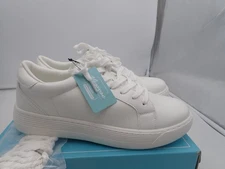 Vepose Women's Fashion Sneakers 8015 All White Flat Walking Memory Foam size 8