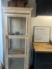 Lime Waxed Large Glazed Larder Cabinet Dresser
