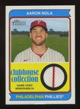 2023 Topps Heritage Baseball Clubhouse Collection # CCR-AN Aaron Nola Relic Card