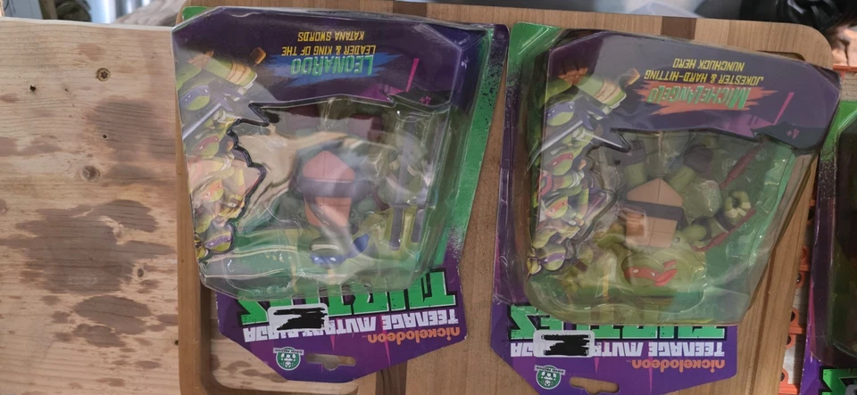 Lote 4 Figuras TMNT Nickelodeon Leonardo Donatello Raphael Mikey Nuevo en Paquete [193] Foto 4 de 4