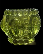 Vintage Knobby Look Glass Votive Candle Holder Catch All Candy Vessel ++