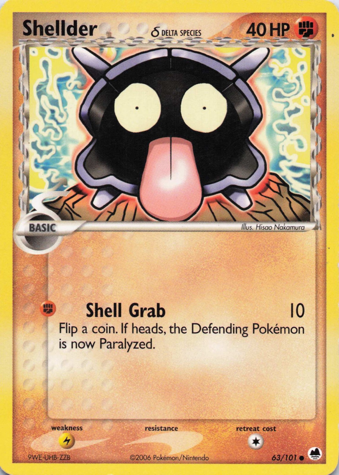 Shellder (Delta Species) Common Dragon Frontiers 63/101 LP