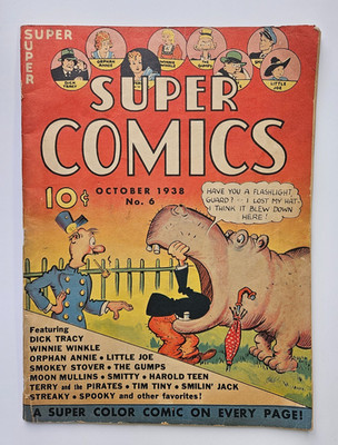 Super Comics #6 (Dell Comics 1938) Early Golden Age newspaper strips  GD
