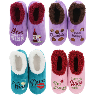 Snoozies! Pairables weiche Sherpa Fleece Damen Hausschuhe weinrot, schokoladefarben & mehr