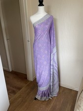 Lilac and Grey Indian Sari Saree