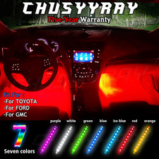 7color Rgb 36 Led Strip Under Car Tube Underglow Underbody System Light Kits