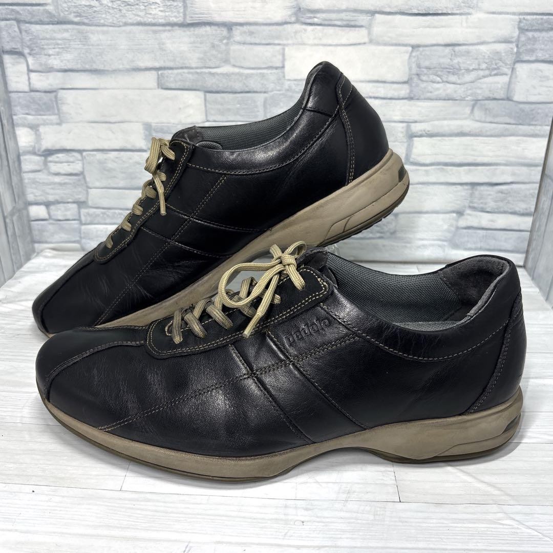 ASICS Walking Pedala Leather Sneakers Black 24.5cm Men's Pre-Owned thumbnail 8