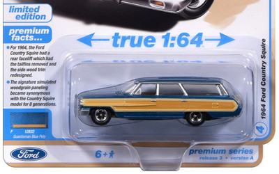 Auto World Muscle Wagons Guardsman Blue Poly 1964 Ford Country Squire 1:64 Car