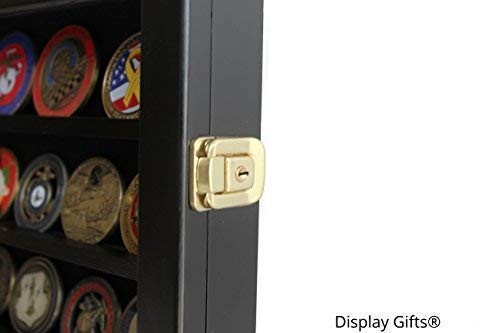DisplayGifts Military Challenge Coin Display Case Poker Chip Display Cabinet ...