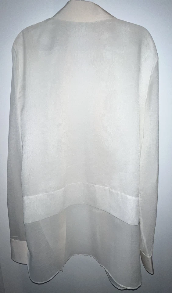 Blusa de seda con botones marfil T Alexander Wang Foto 4 de 4