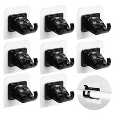Curtain Rod Brackets No Drilling,Self Adhesive Curtain Rod Holder Hooks for Home
