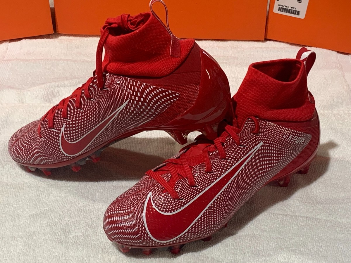 Size 10 Nike Vapor Untouchable Pro 3 Football Cleats Red/White/Silver 917165-100 Nike Vapor Untouchable Pro 3 Football Cleats Red & White  main image 4