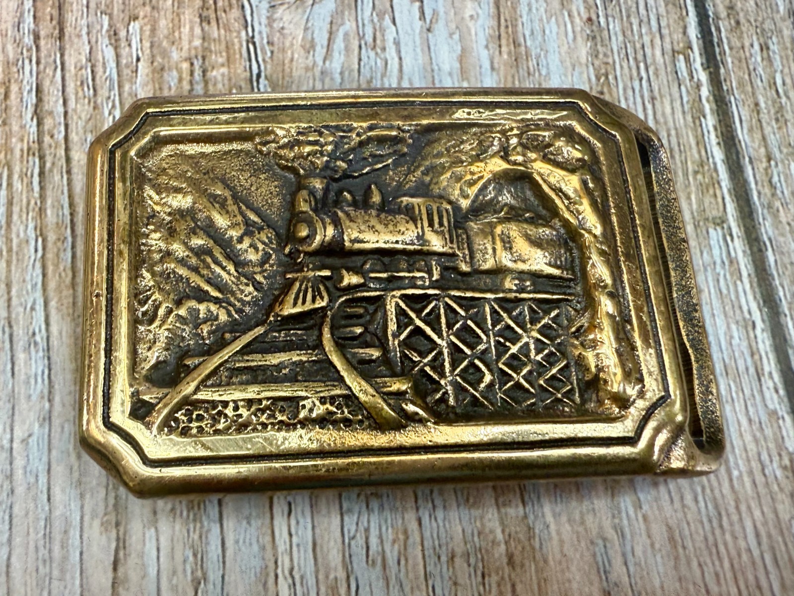 T.E. Express Train Solid Brass Vintage 1975 Belt … - image 17