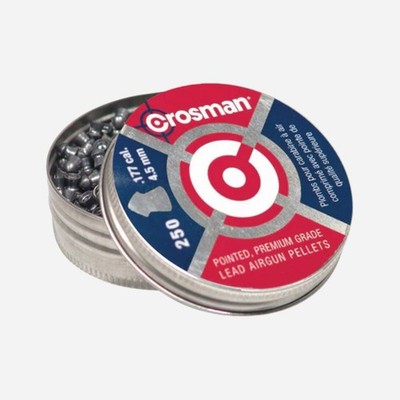 Crosman Pointed .177 Caliber Airgun Pellets, 7.4 Grain - 250 Count