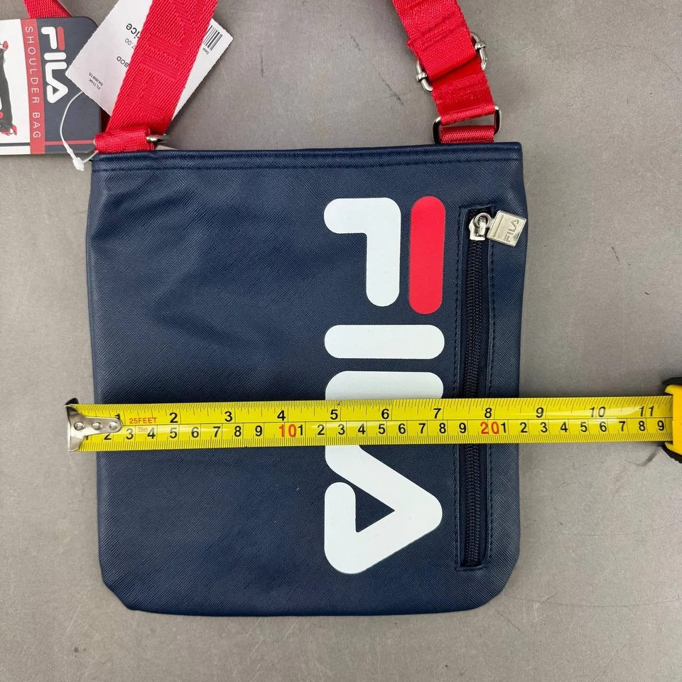 Bolso de hombro Fila azul marino con correa roja Foto 3 de 4