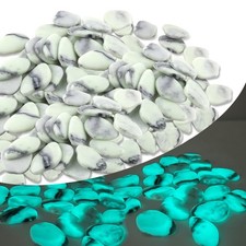 Glow in Dark Pebbles Glass Stones 4.5LB Blue Green Garden Aquarium Decor Rocks