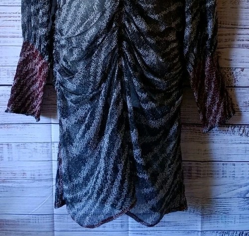 RAG & BONE Size 14 Silk Semi-Sheer Ruched Maris Dress 495.00 - Picture 9 of 12