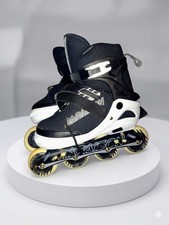 Adjustable Inline Skates US 7  9 UK 6  8 Black Rollerblades Outdoor