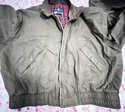 Men s Y2K Gap Harrington Bomber Jacket With Leather Collar 100 Percent Cotton Xl