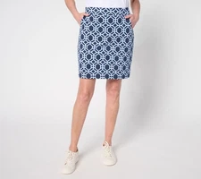 Belle by Kim Gravel Petite Preppy French Terry Skort Bamboo Bliss XS New