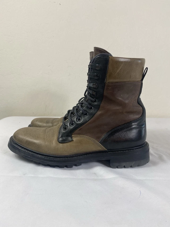 Botas Rag & Bone Spencer Commando 9 Hombre Cuero Combate Color Block Gr Marrón B Foto 2 de 4