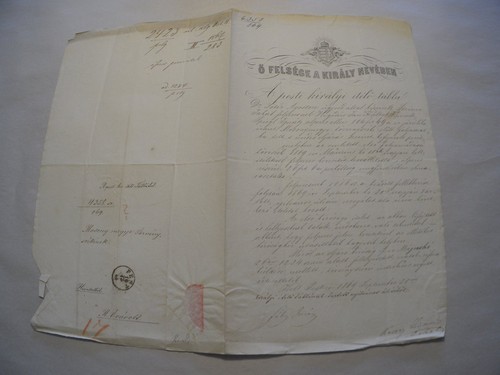 Documento legal de la Corte Real Húngara de 1869 firmado por plaga condado de Mosony - Imagen 9 de 9