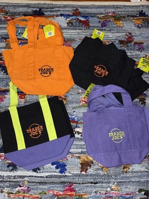 Trader Joe's Mini Canvas Tote Bags Halloween Fall 2025 Set of 4 - new