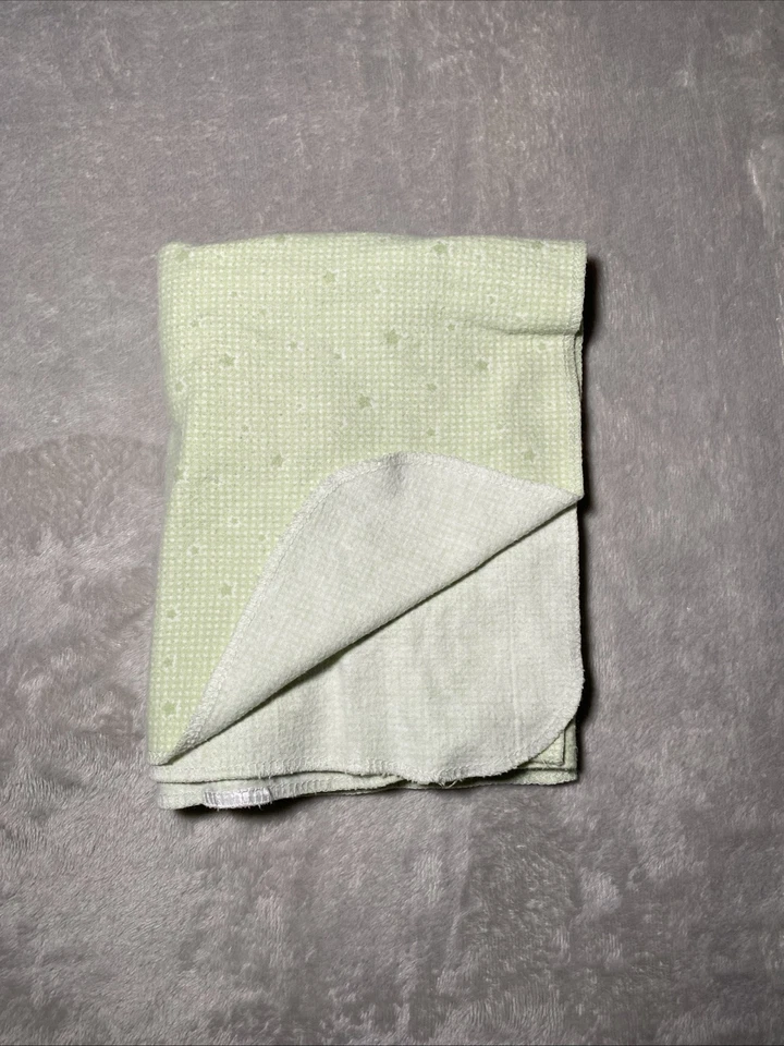 Manta Receptora Bebé Estrella Verde Blanca Pequeña Lunares Círculo Franela Suave Lovey Foto 2 de 3