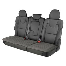 Rear Seat Cushion - Diamond Stitched Faux Leather Rear 1 Rear Seat Cover Gray