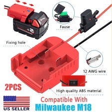 2PCS DIY Power Wheels Adapter Compatible With Milwaukee M18 18V Battery Dock