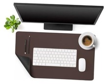 Tegeme Genuine Leather Desk Mat Large Desk Pad 23.6 x 13.7 Inch 23.6" x 13.8"