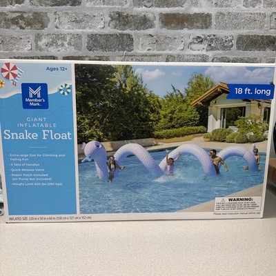 Member's Mark Giant Inflatable Snake Float, Extra Large, 4-Person Capacity