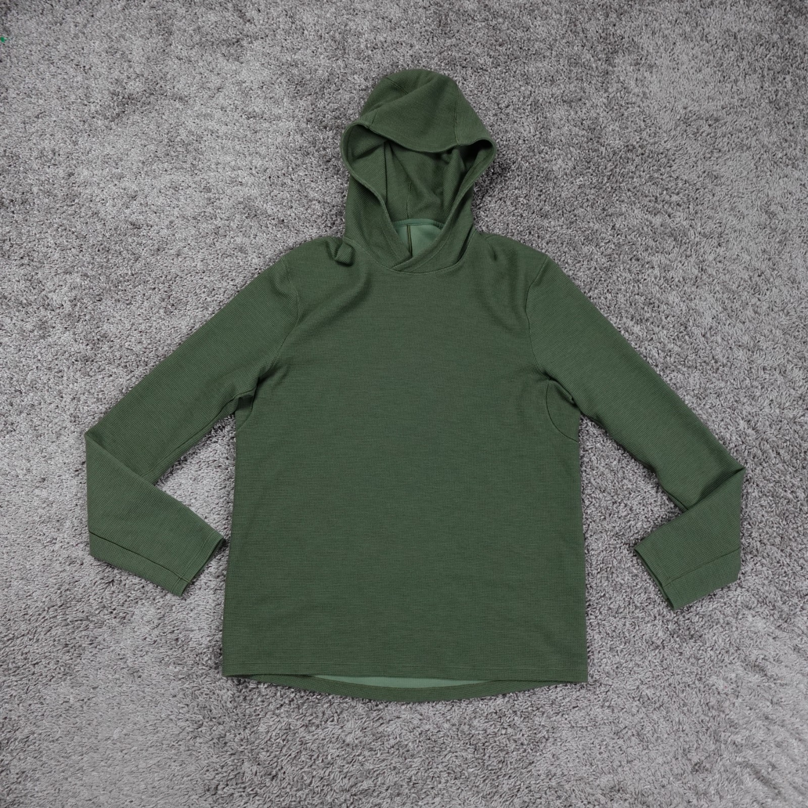 Lululemon Shift Stitch Waffle Knit Thermal Hoodie Pullover Mens Small