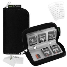 Eco-Fused Memory Card Case, 22-Slot Organizer for SD, microSD and CF