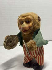 Vintage Wind Up Monkey Playing Cymbals 1960s Musical Chimp