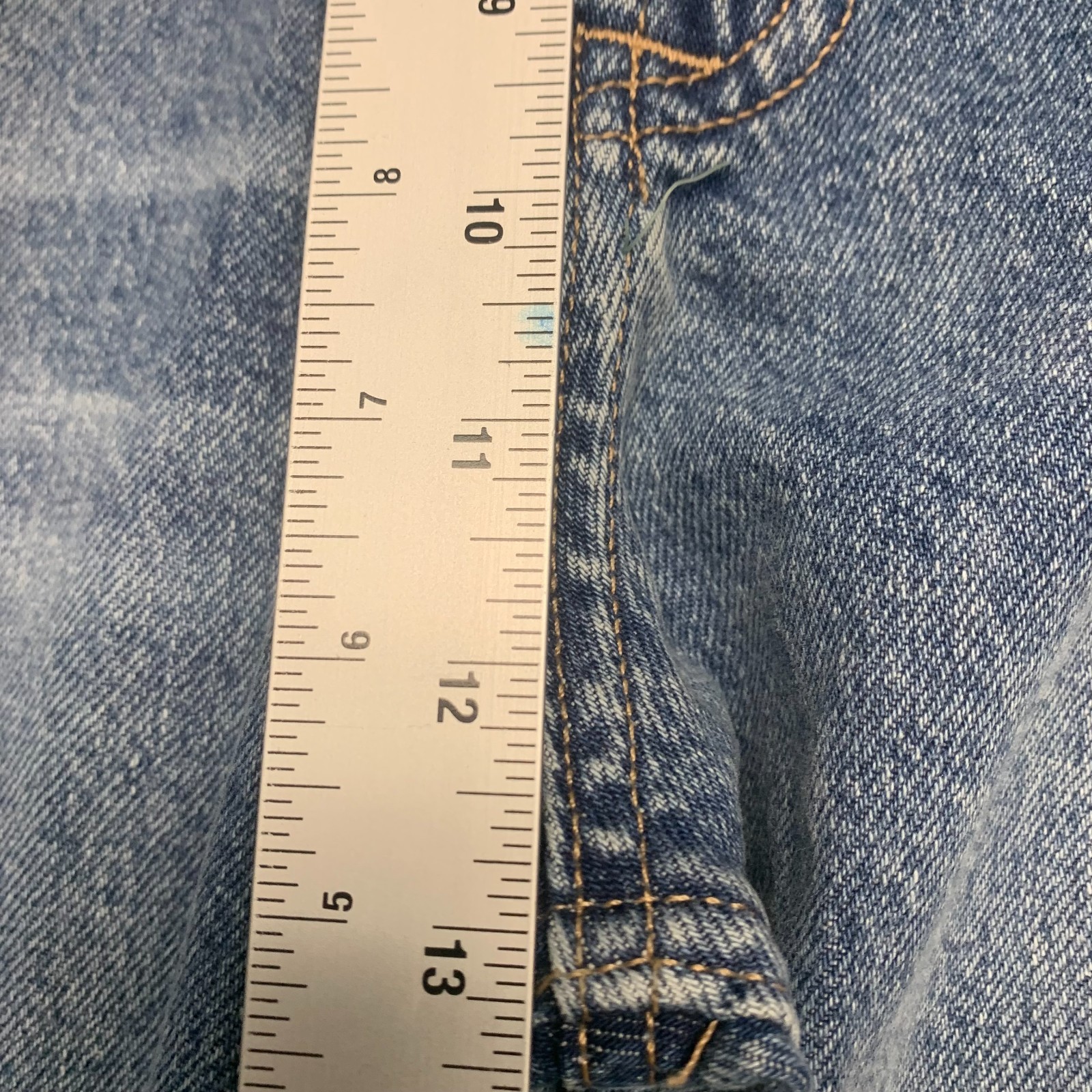 ZARA Women's Jeans Size 8 Blue Straight Leg Raw Hem Denim High Rise 100% Cotton thumbnail 6