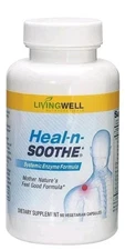 LivingWell Nutraceuticals Heal-n-Soothe Systemic Enzyme Formula 90 Capsules US