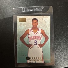 Allen Iverson Rookie #85 Philadelphia 76ers NBA Basketball Card Ultra PRO Holder. rookie card picture