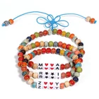 3pcs Boho Beaded Bracelet Set Colorful Stretch Bracelets Set for Women & Girls