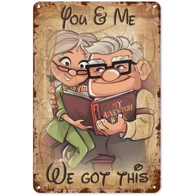 Retro ''You and Me We Got This'' Carl  Ellie Tin Metal Signs Home Décor 8x12 Up Mo