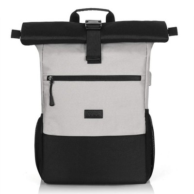 Rolltop Rucksack Herren DamenSchulrucksack TeenagerDaypack mit 12-17 Zoll Lap...