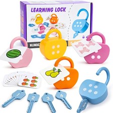 Apple Locks with Keys Toys for Toddlers Ages 3-5 &ndash; Montessori Number Toys for...