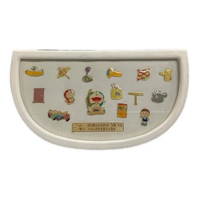 DORAEMON 30th Anniversary Pin Badge with 4-Dimensional Pocket Case 10.2 in Wide