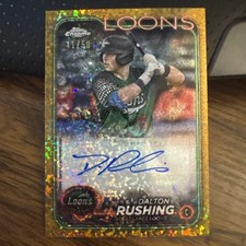 Dalton Rushing 2024 Topps Pro Debut Chrome Gold Mini-Diamond Refractor /50 Auto