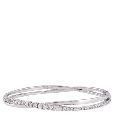Swarovski Twist Soft Bangle Rhodium Shiny White