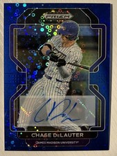 Chase DeLauter 2022 Panini Prizm Draft Picks Auto Blue Donut Circles Prizm 09/25